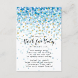 Blue Gold Confetti Baby Showbook for Baby Begleitkarte