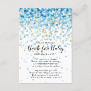 Blue Gold Confetti Baby Showbook for Baby Begleitkarte