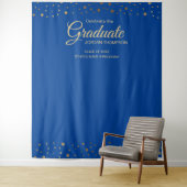 Blue Gold Confetti Class Abschluss Wandteppich (Beispiel)