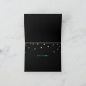 Blue & Gold Confetti Dankeschön Karte (Innenseite)