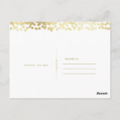 Blue & Gold Confetti Foto Hochzeit Vielen Dank Postkarte (Rückseite)