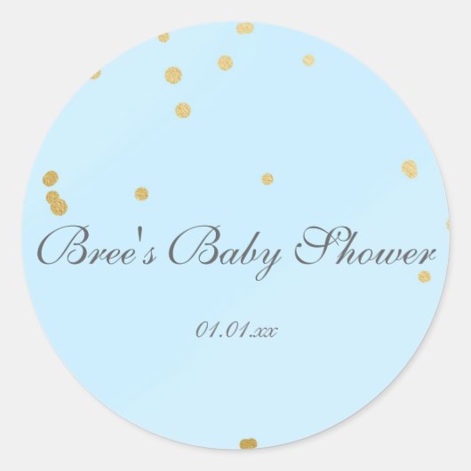 Blue & Gold Confetti Glam Dusche Sticker (Vorderseite)