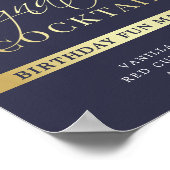 Blue & Gold Confetti | Signature-Cocktail-Zeichen Poster (Ecke)