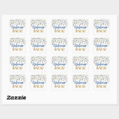 Blue Gold Confetti Welcome Back Square Sticker (Blatt)