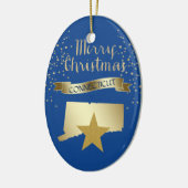 Blue Gold Connecticut Star Keramikornament (Links)