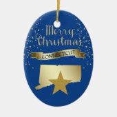 Blue Gold Connecticut Star Keramikornament (Vorne)