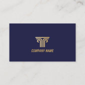 Blue Gold Corporate QR Code Business Card Visitenkarte (Vorderseite)