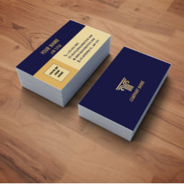 Blue Gold Corporate QR Code Business Card Visitenkarte