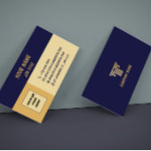 Blue Gold Corporate QR Code Business Card Visitenkarte