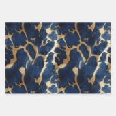 Blue Gold Cowhide Geschenkpapier Set (Vorderseite)