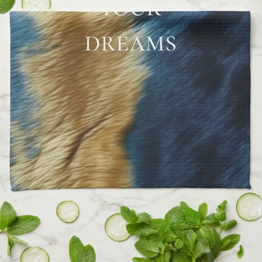 Blue Gold Cowhide Geschirrtuch (Gefaltet)