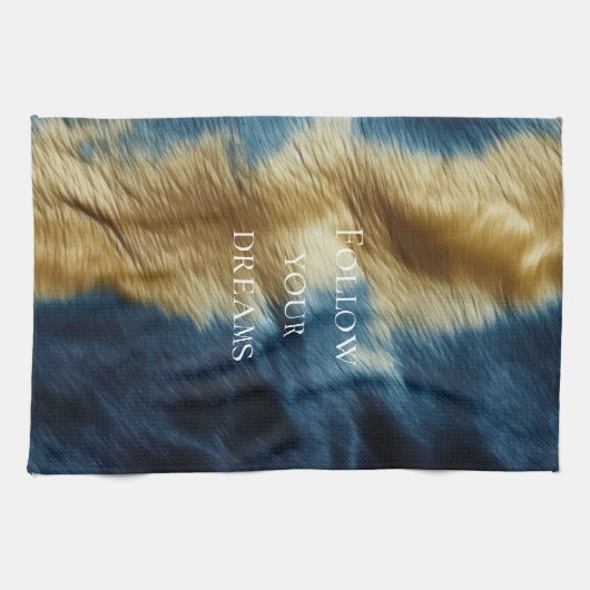 Blue Gold Cowhide Geschirrtuch (Horizontal)