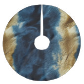 Blue Gold Cowhide Polyester Weihnachtsbaumdecke (Vorderseite)