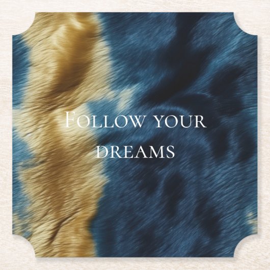 Blue Gold Cowhide Untersetzer (Vorderseite)