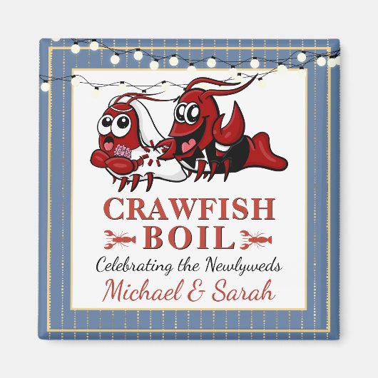 Blue Gold Crawfish Boil Neu verheiratet oder Verlo Magnet (Vorne)