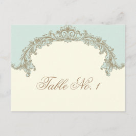 Blue Gold Creme Vintag Frame Tischnummer