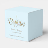 Blue Gold Cross Baby Boy Taufe Vielen Dank Geschenkschachtel (Rückseite)