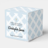 Blue Gold Cross Personalisiert Baby Boy Taufe Geschenkschachtel (Rückseite)