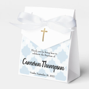 Blue Gold Cross Personalisiert Baby Boy Taufe Geschenkschachtel