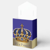 Blue Gold Crown Little Prince Boy Baby Dusche Geschenkschachtel (Geöffnet)