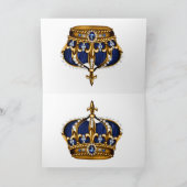 Blue Gold Crown Note Card Karte (Innenseite)