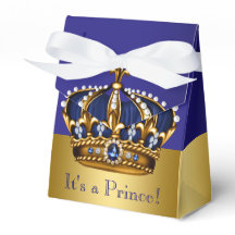 Blue Gold Crown Prince Baby Dusche