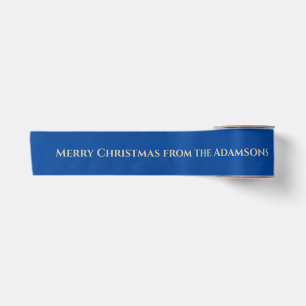 Blue Gold Custom Frohe Weihnachten Satin Ribbon Satinband