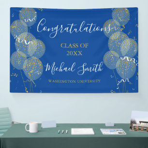 Blue & Gold Custom Party Personalisierter Abschlus Banner