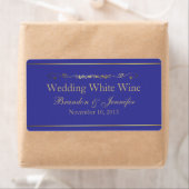 Blue & Gold Custom Wedding Mini Wine Labels (Insitu)