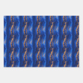 Blue Gold Custom Winter Village Christmas Geschenkpapier Set (Vorderseite)