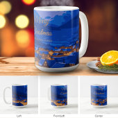 Blue Gold Custom Winter Village Christmas Kaffeetasse
