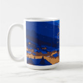 Blue Gold Custom Winter Village Christmas Kaffeetasse (Links)