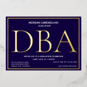 Blue Gold DBA-Abschluss Folieneinladung (Vorderseite)