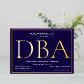 Blue Gold DBA-Abschluss Folieneinladung (Stehend vorne)