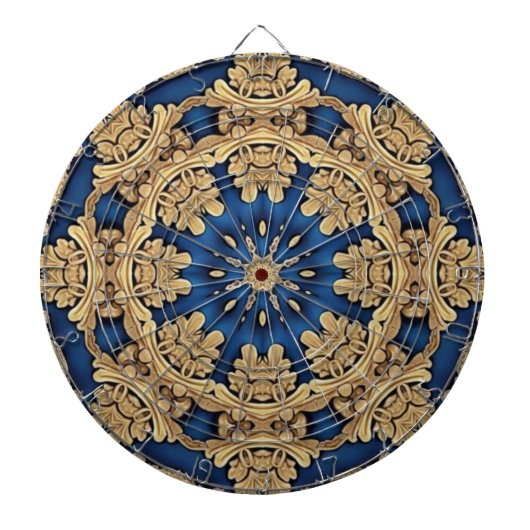 Blue Gold Decorative Dartboard Dartscheibe (vorne)