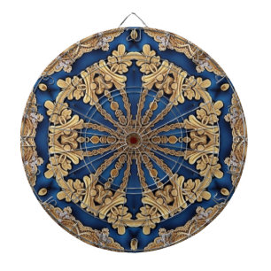 Blue Gold Decorative Dartboard Dartscheibe