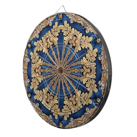 Blue Gold Decorative Dartboard Dartscheibe (Vorderseite rechts)