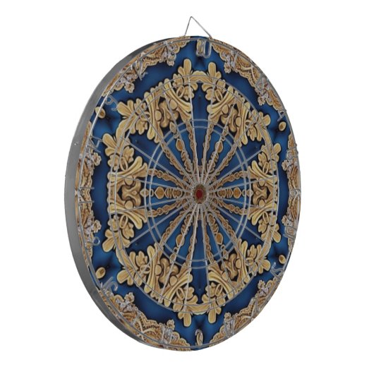 Blue Gold Decorative Dartboard Dartscheibe (Vorderseite Links)