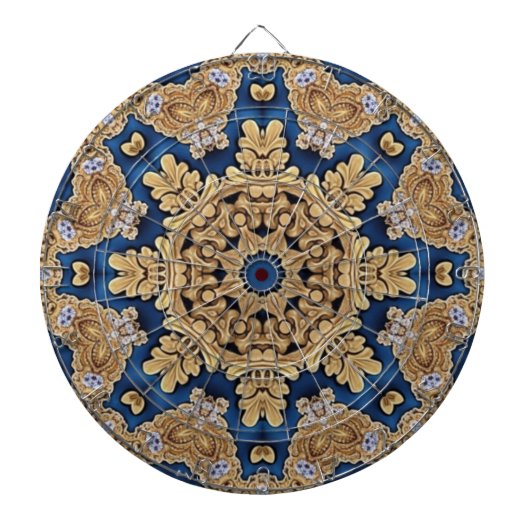 Blue Gold Decorative Dartboard Dartscheibe (vorne)