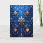 Blue Gold Decorative Holiday Card Karte (Vorderseite)