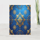 Blue Gold Decorative Holiday Card Karte (Vorderseite)