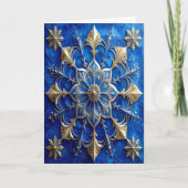 Blue Gold Decorative Holiday Card Karte (Vorderseite)
