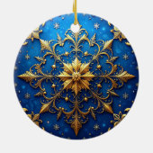 Blue Gold Decorative Holiday Ornament (Hinten)