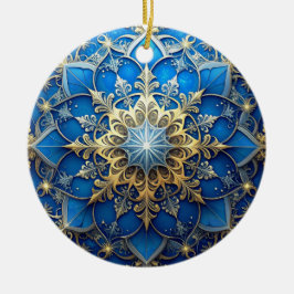 Blue Gold Decorative Holiday Ornament