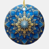 Blue Gold Decorative Holiday Ornament (Hinten)
