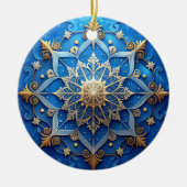 Blue Gold Decorative Holiday Ornament (Vorne)