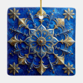 Blue Gold Decorative Holiday Ornament (Rückseite)