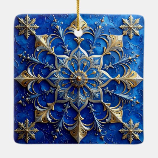 Blue Gold Decorative Holiday Ornament (Rückseite)