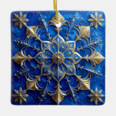 Blue Gold Decorative Holiday Ornament (Vorderseite)
