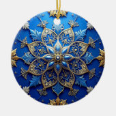 Blue Gold Decorative Holiday Ornament (Vorne)